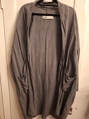 Zara Heather Gray Open-Front Cardigan